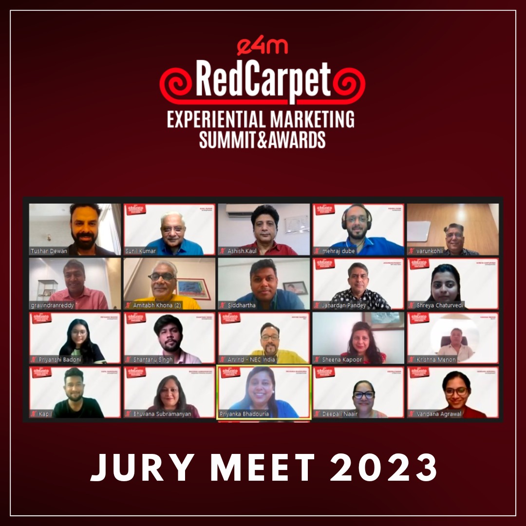 #e4mRedCarpet Experiential Marketing Awards Jury Meet 2023 begins🙌 🎯Meet the flag bearers who are helping us decide the best in the areas of Experiential Marketing, Event Industry, Weddings & MICE industry. Any guesses on who will win the top honours this year?