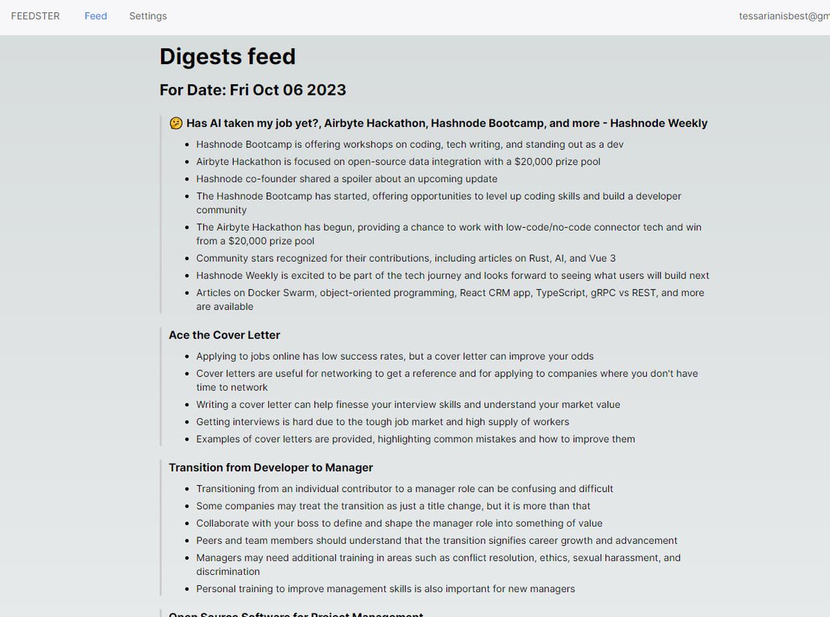 AndreyKeycee's tweet photo. The web version is going on pretty fast for #Feedster: 
 
"Itching own scratch" - processing daily newsfeed by the power of GPT and user-declared learning goals.

#buildinpublic https://t.co/BI7V6HcOor