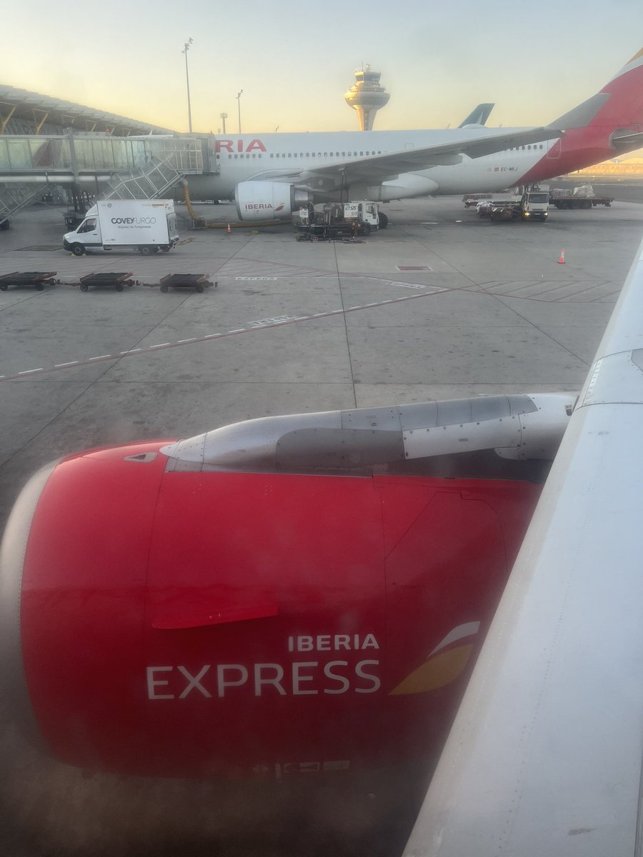 On <a href="/Iberia/">Iberia</a> about to depart for MAN. First time I’ve heard the captain tell us the expected fuel burn for the flight. 5400kg for a 1540km flight, with a full load of 180 pax. You can work out the CO2 grams per RPK.