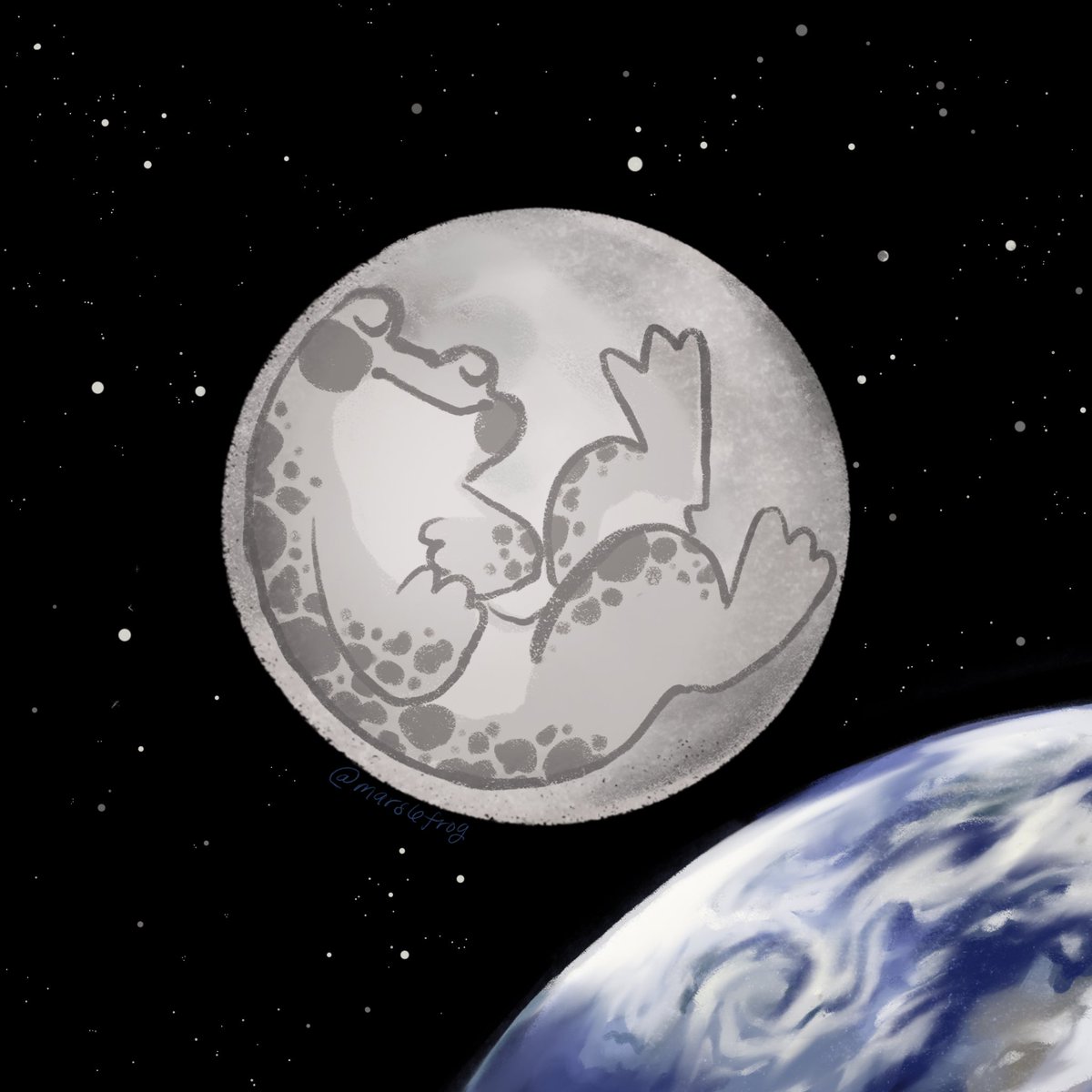 marslefrog's tweet photo. Starting late but here's Day 1: moon!

#froggyfall #froggyfall23 https://t.co/qvAXTiQ3WY