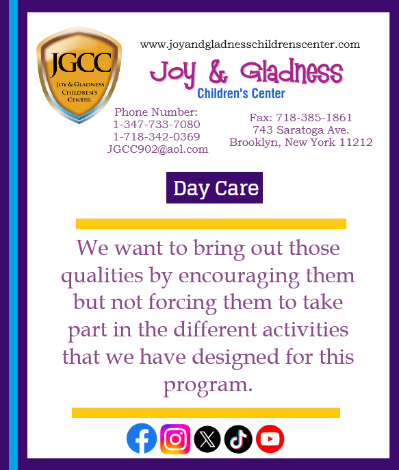 Joy & Gladness Children's Center (@joygladnesscc) on Twitter photo #joygladnesschildrenscenter#joyandgladnesschildrenscenter.com#Joy&GladnessChildrensCenter#Joy&GladnessChildrensCenter743SaratogaAve.Brooklyn,NewYork11212#Joy&GladnessChildrensCenteNY#13477337080#17183420369#JGCC902@aol.com#ChildrensCenter#ChildrensCenterbrooklynnewyork #joygladnesschildrenscenter#joyandgladnesschildrenscenter.com#Joy&GladnessChildrensCenter#Joy&GladnessChildrensCenter743SaratogaAve.Brooklyn,NewYork11212#Joy&GladnessChildrensCenteNY#13477337080#17183420369#JGCC902@aol.com#ChildrensCenter#ChildrensCenterbrooklynnewyork