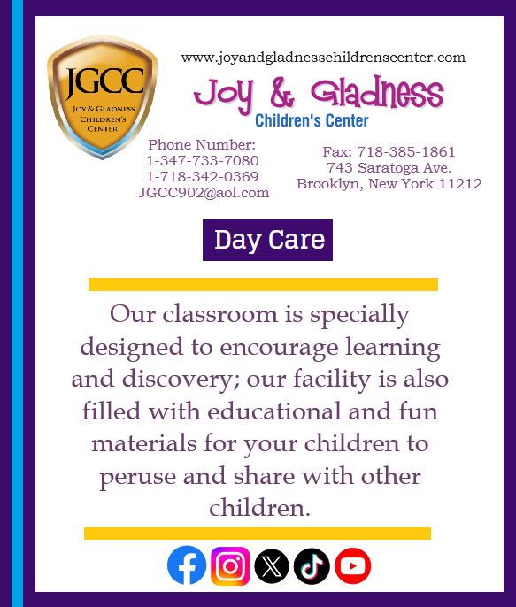 Joy & Gladness Children's Center (@joygladnesscc) on Twitter photo #joygladnesschildrenscenter#joyandgladnesschildrenscenter.com#Joy&GladnessChildrensCenter#Joy&GladnessChildrensCenter743SaratogaAve.Brooklyn,NewYork11212#Joy&GladnessChildrensCenteNY#13477337080#17183420369#JGCC902@aol.com#ChildrensCenter#ChildrensCenterbrooklynnewyork #joygladnesschildrenscenter#joyandgladnesschildrenscenter.com#Joy&GladnessChildrensCenter#Joy&GladnessChildrensCenter743SaratogaAve.Brooklyn,NewYork11212#Joy&GladnessChildrensCenteNY#13477337080#17183420369#JGCC902@aol.com#ChildrensCenter#ChildrensCenterbrooklynnewyork