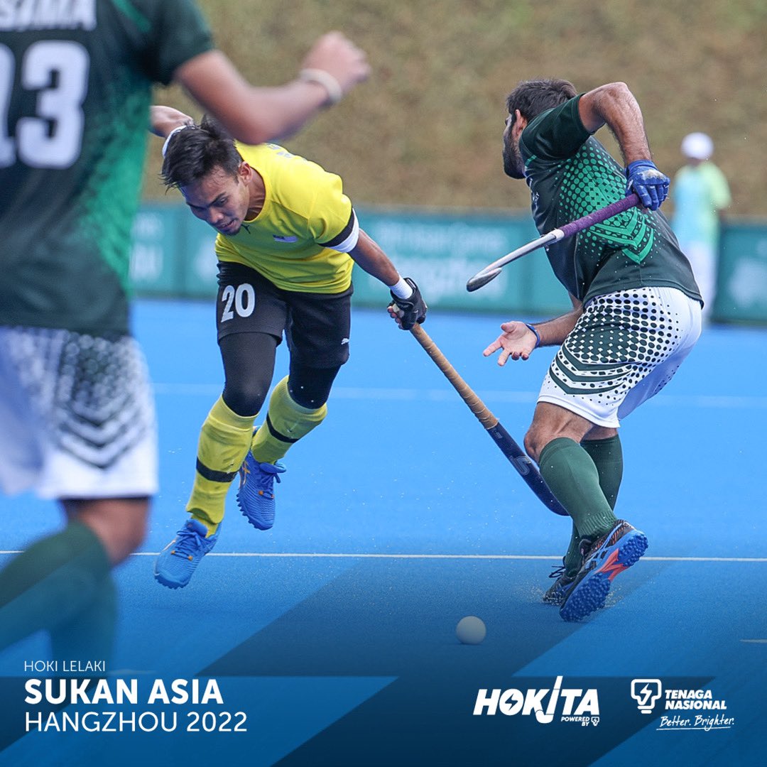 HokitaMY's tweet photo. #AsianGames2022 | #FieldHockey (M)
#SpeedyTigers menamatkan Sukan Asia di tempat ke-6. Bertenaga corak permainan kita pada mulanya tetapi Pakistan memanfaatkan setiap peluang mereka dengan penyudah yang tajam. #PAKvMAS #SayaSokongHokiMY #BersatuUntukHoki https://t.co/Eul2elpn59