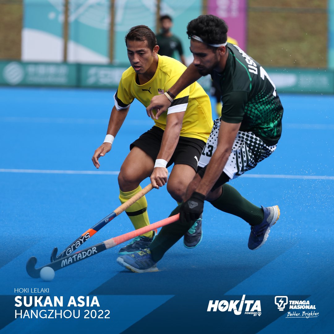 HokitaMY's tweet photo. #AsianGames2022 | #FieldHockey (M)
#SpeedyTigers menamatkan Sukan Asia di tempat ke-6. Bertenaga corak permainan kita pada mulanya tetapi Pakistan memanfaatkan setiap peluang mereka dengan penyudah yang tajam. #PAKvMAS #SayaSokongHokiMY #BersatuUntukHoki https://t.co/Eul2elpn59