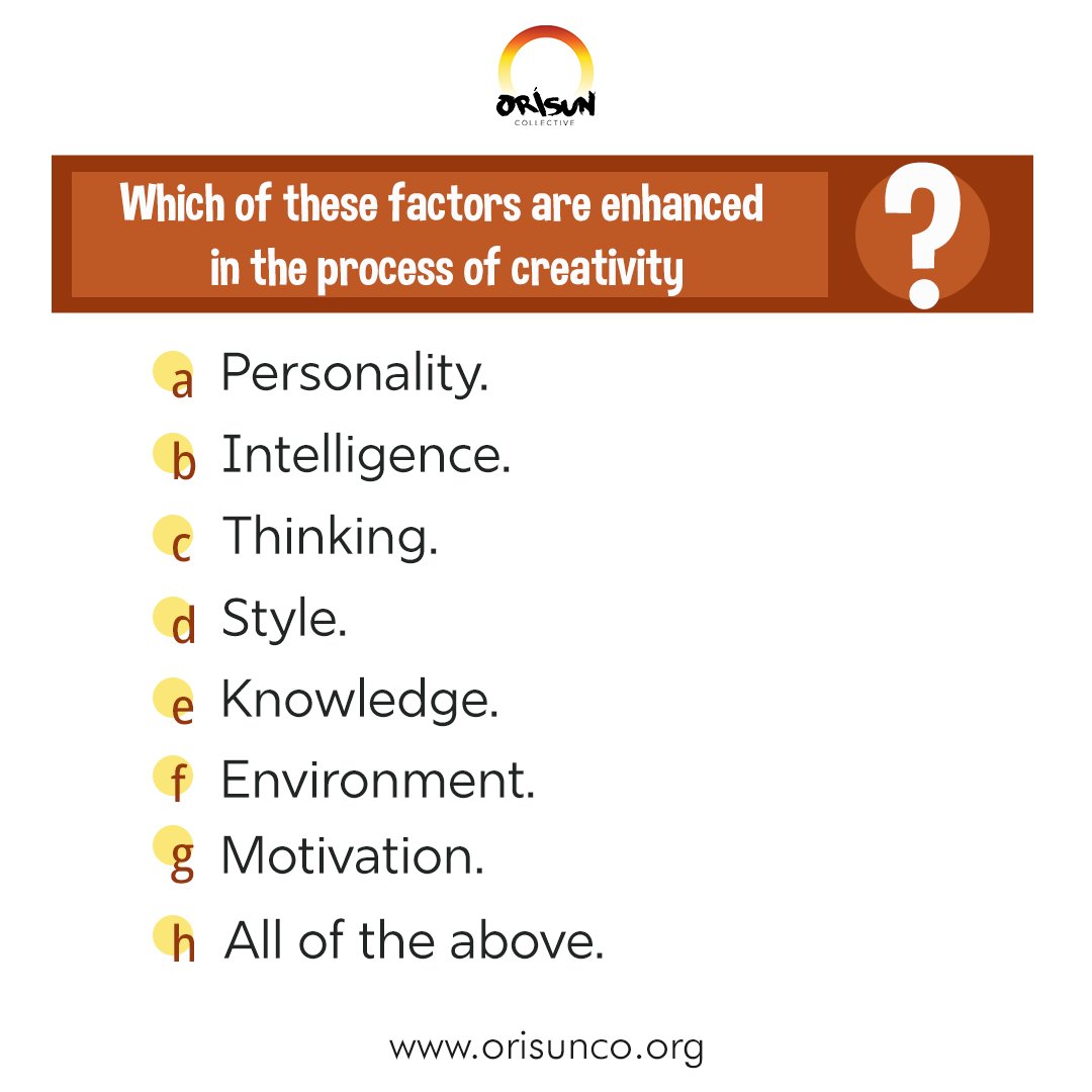 OrisunCo_'s tweet image. Drop your answer in the comment below!

#OrisunCo #CreativityProcess #CreativeIdeas #ArtJourney #CreativityFactors #CreativeSkills #CreativeArtist