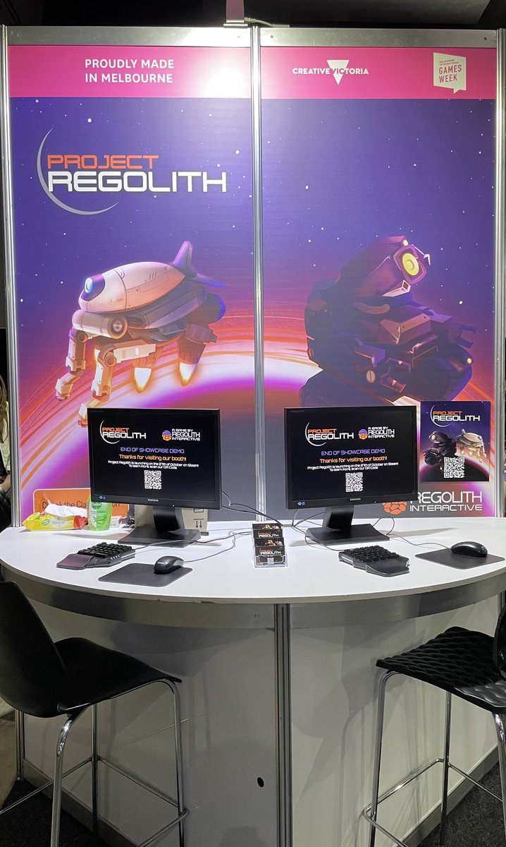 Regolith_Int's tweet photo. Day 1 of #PAXAus2023 is drawing to a close, a massive thank-you to all the people who visited the #ProjectRegolith booth! Looking forward to tomorrow!
#IndieGame #GameDev #Exhausted https://t.co/KLimHg02RU