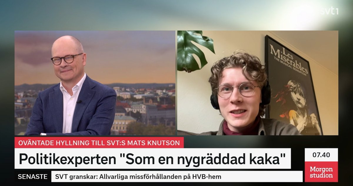 Finns ingen som förtjänar en hyllningssång mer än Mats Knutson, så otroligt fint i Morgonstudion tidigare imorse så jag blir alldeles varm inombords. Dagens måste-tv! svtplay.se/video/j1a4DM4/…