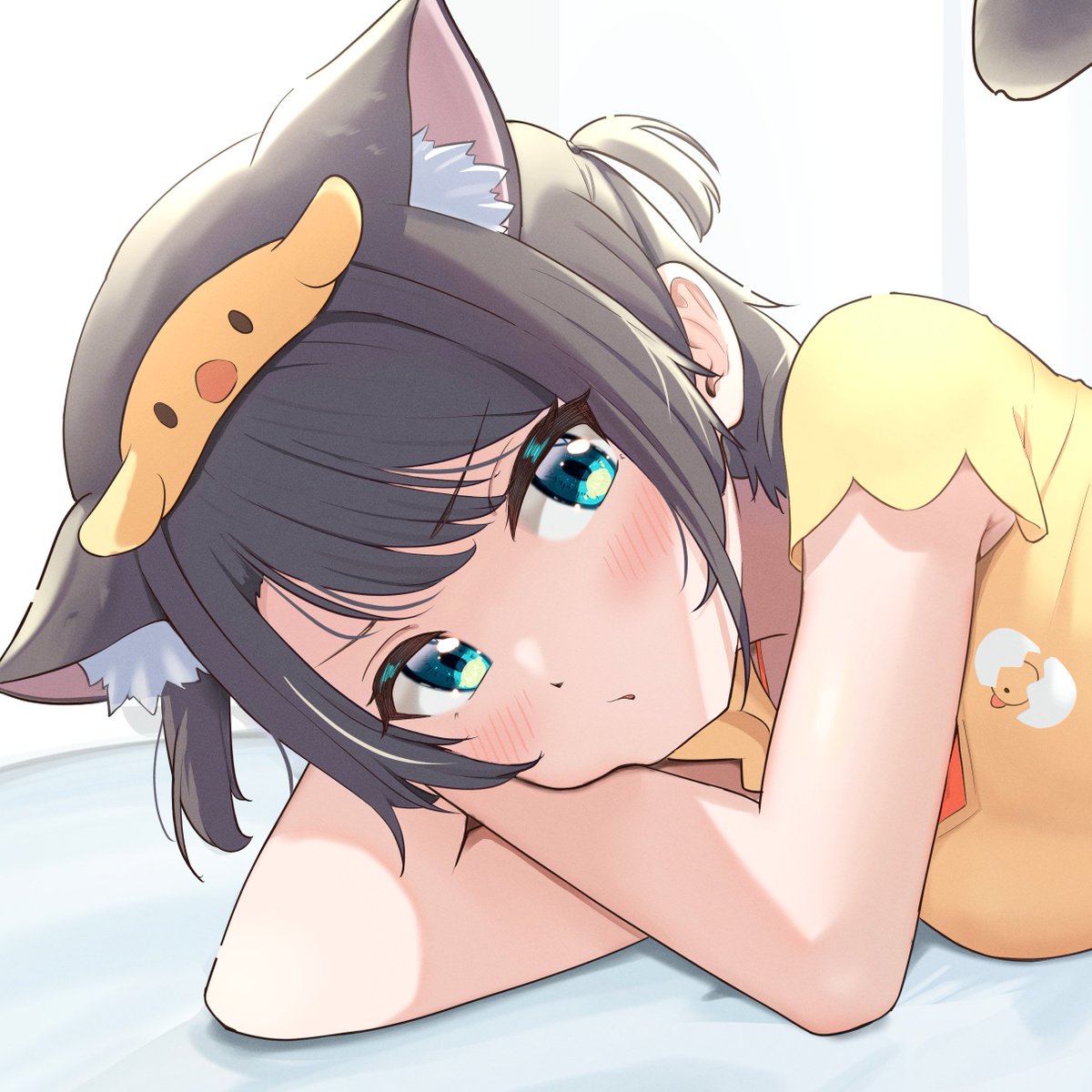 大空スバル 「⠀ ⠀    ╭╮  ╭╮   ╭━┛┗╮╭┛┗╮ ╭ ━━ ╮ ⁠ ⁠   ╰」|チカタコウイチのイラスト