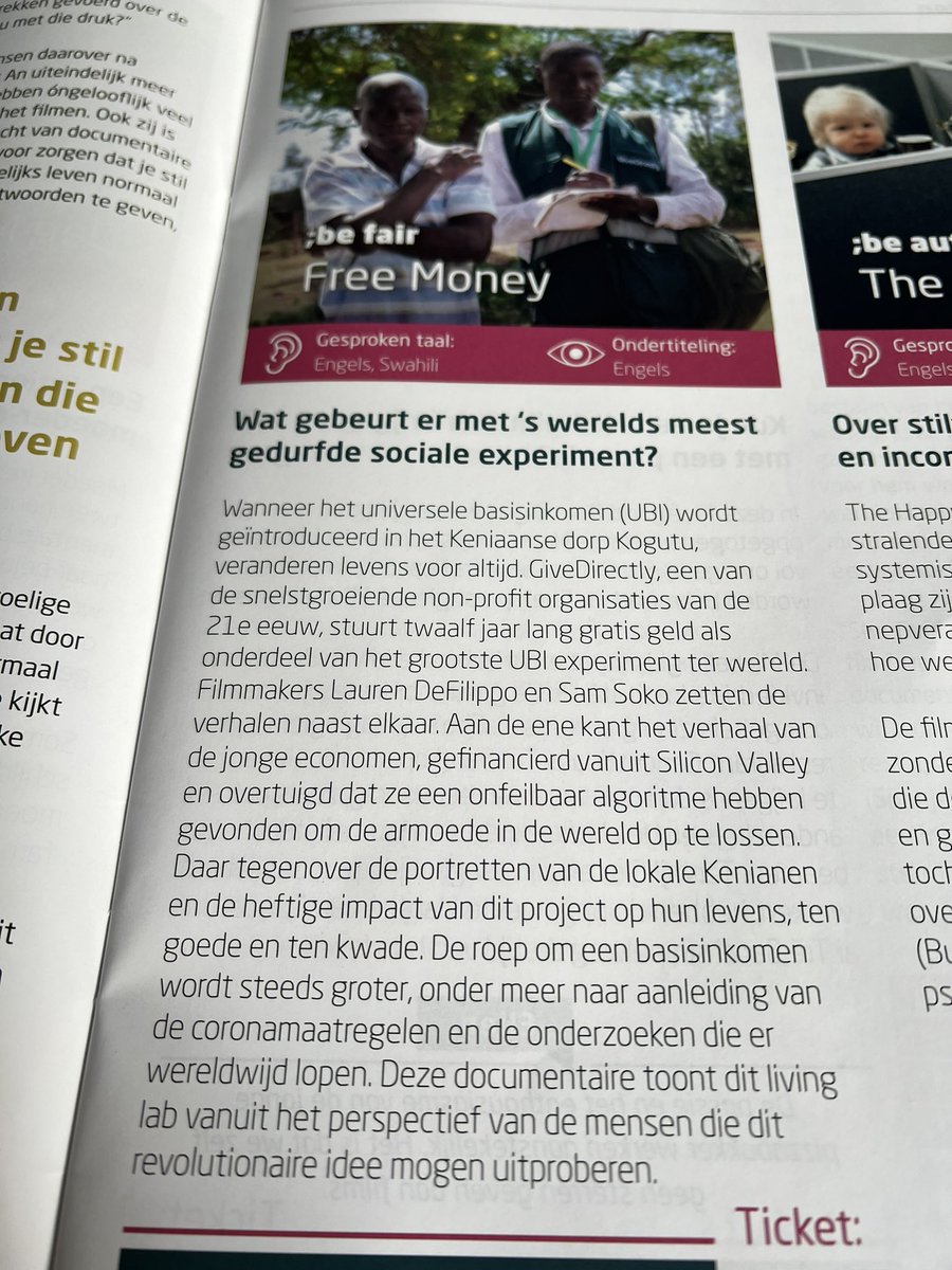 De documentaire #Freemoney op <a href="/BeholdersDD/">Beholders; documentary dialogues</a> <a href="/Noordkadeveghel/">Noordkade Live</a> heeft me aan het denken gezet over universeel basisinkomen. <a href="/GiveDirectly/">GiveDirectly💸</a> als living lab: goed initiatief.