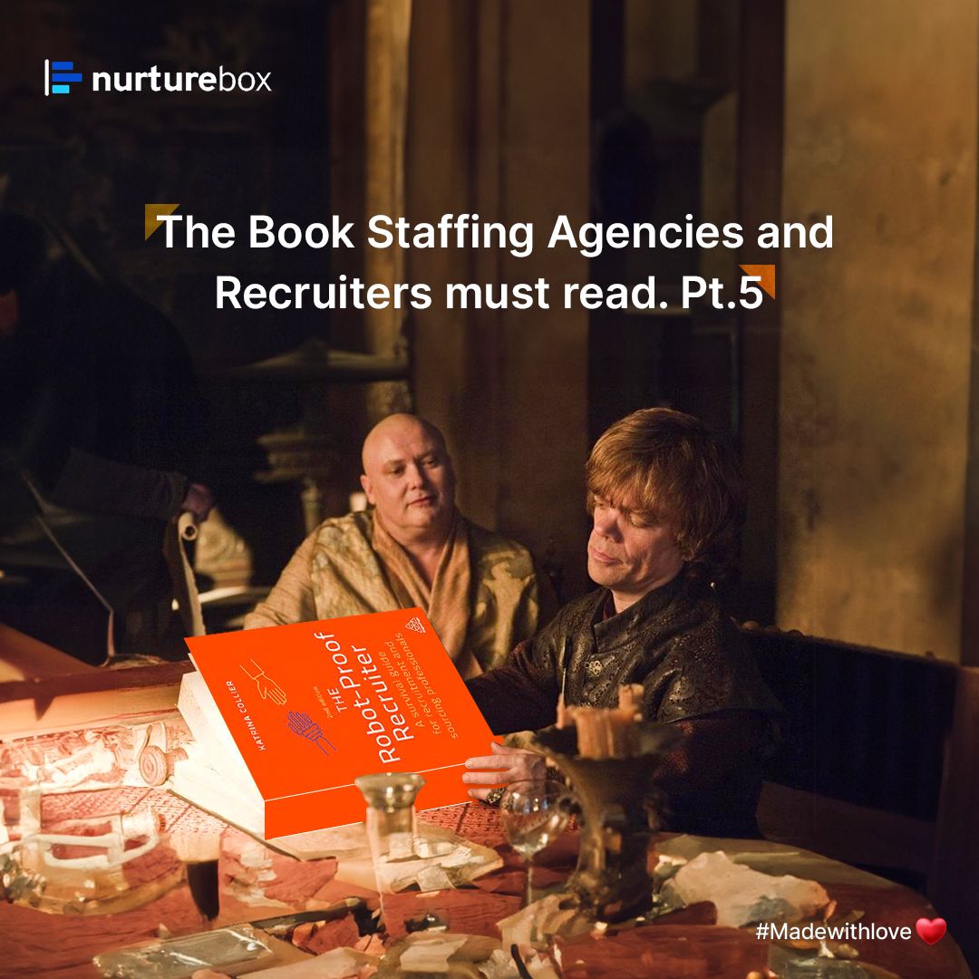 nurture_box's tweet photo. Use a human-first approach to hiring that will help you grab and hold a candidate's attention better than a robot! Get it now: https://t.co/VPz8eYom4I 

#Books #recruitingbooks #meme #recruitingmeme #Gameofthrones #tyrionlannister #howtohire #candidateengagement #growth https://t.co/JI175KzLNb