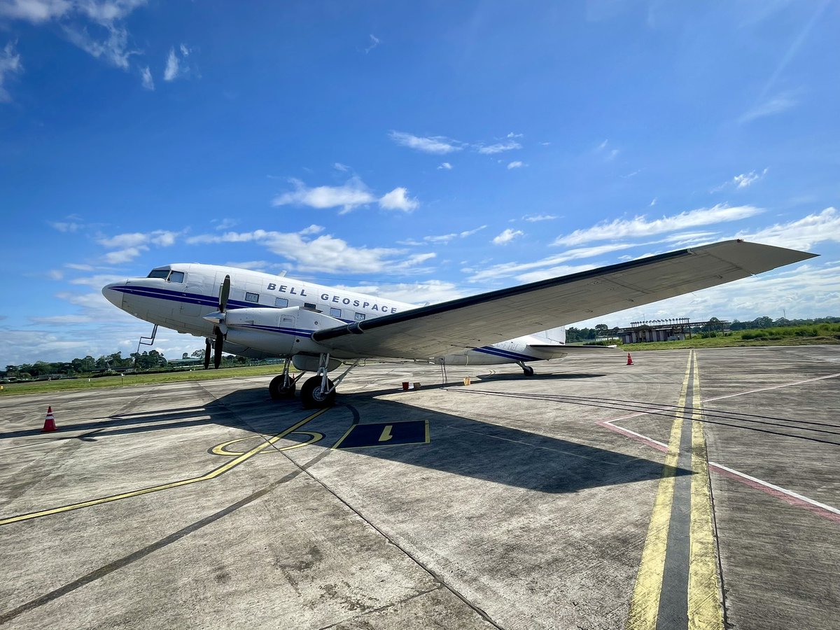 Cloud_Surfer27's tweet photo. I would’ve loved to see the cockpit of this BT-67 which is of 1940’s vintage and is still flying today. Isn’t that amazing? The aircraft is used for geological surveys for oil and gas and mining purposes.
#planespotting #silchar #bellgeospace https://t.co/hSYXkCa9sN