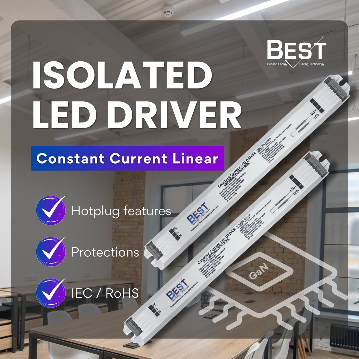 BEST_Energy_LED's tweet photo. 💡 Introducing BEST's latest LED Driver Series!

This innovative lighting solutions with built-in safety features and an eco-friendly design. Plus, LED drivers are featured a bulit-in GaN system-based technology and with a 5-year warranty.

https://t.co/yAsxut1z8q

#BEST #LED https://t.co/KbkGLkF3cp