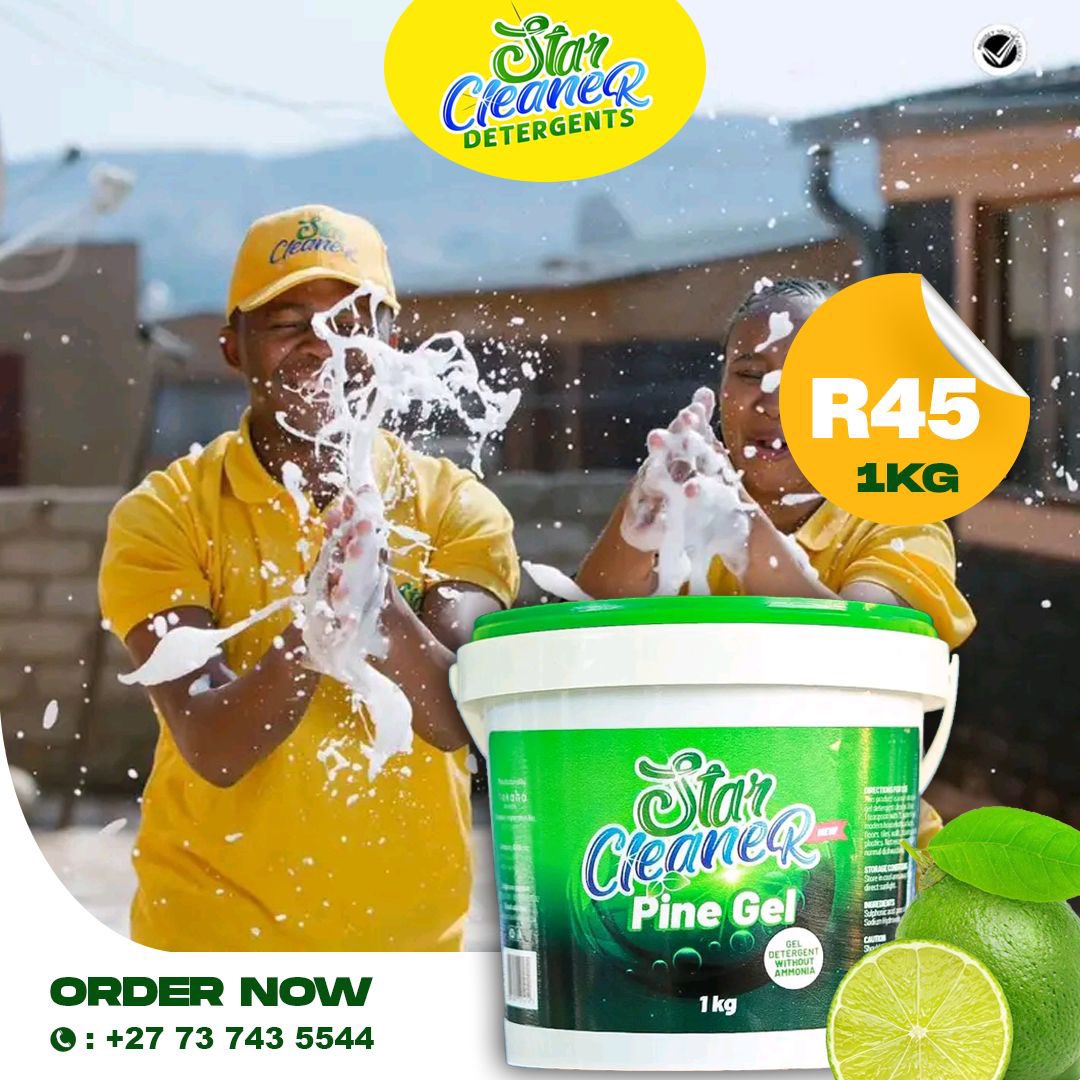 StarCleanerSA's tweet photo. Embrace the natural freshness with our Pine Gel Cleaner! π²β¨ Experience a clean like never before, the eco-friendly way. #GreenCleaning #NaturalFreshness #StarCleaner
BI Phakathi https://t.co/l1IEcdEfhI