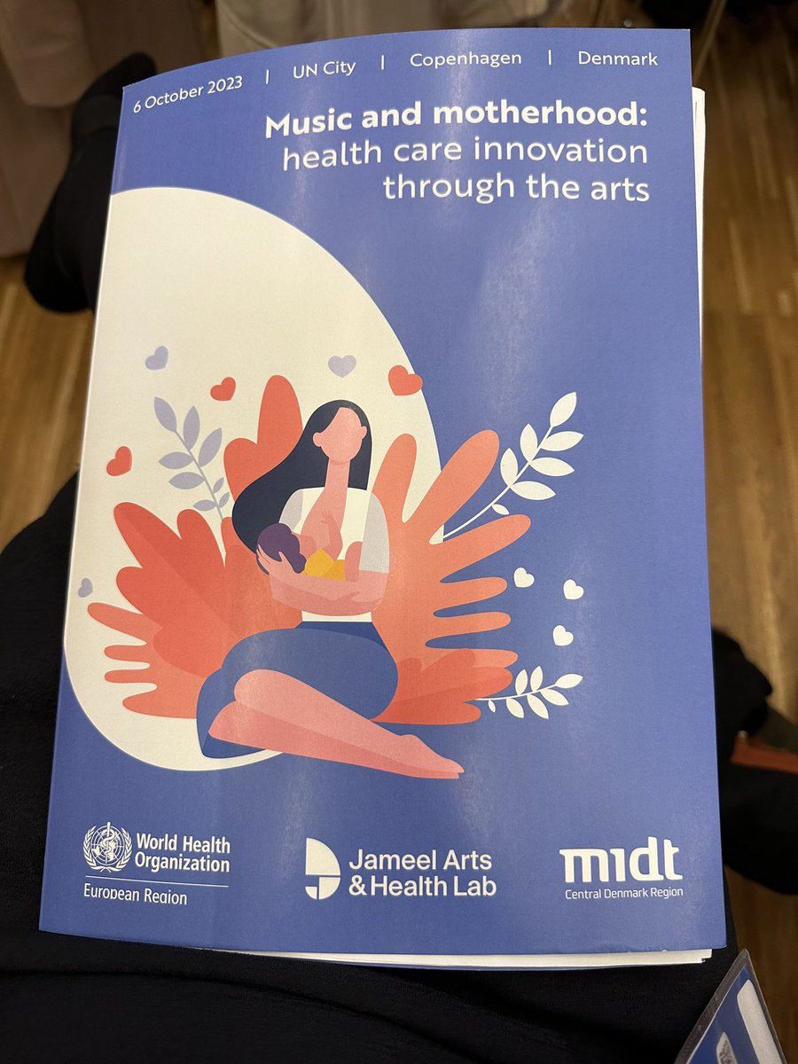 Delighted to be in Copenhagen for the #WHOEurope #ArtsHealth #behaviouralinsights event, “Music and motherhood: healthcare innovation through the arts”. Looking forward to being a panellist discussing ‘Integrating arts & health into health systems through #socialprescribing’