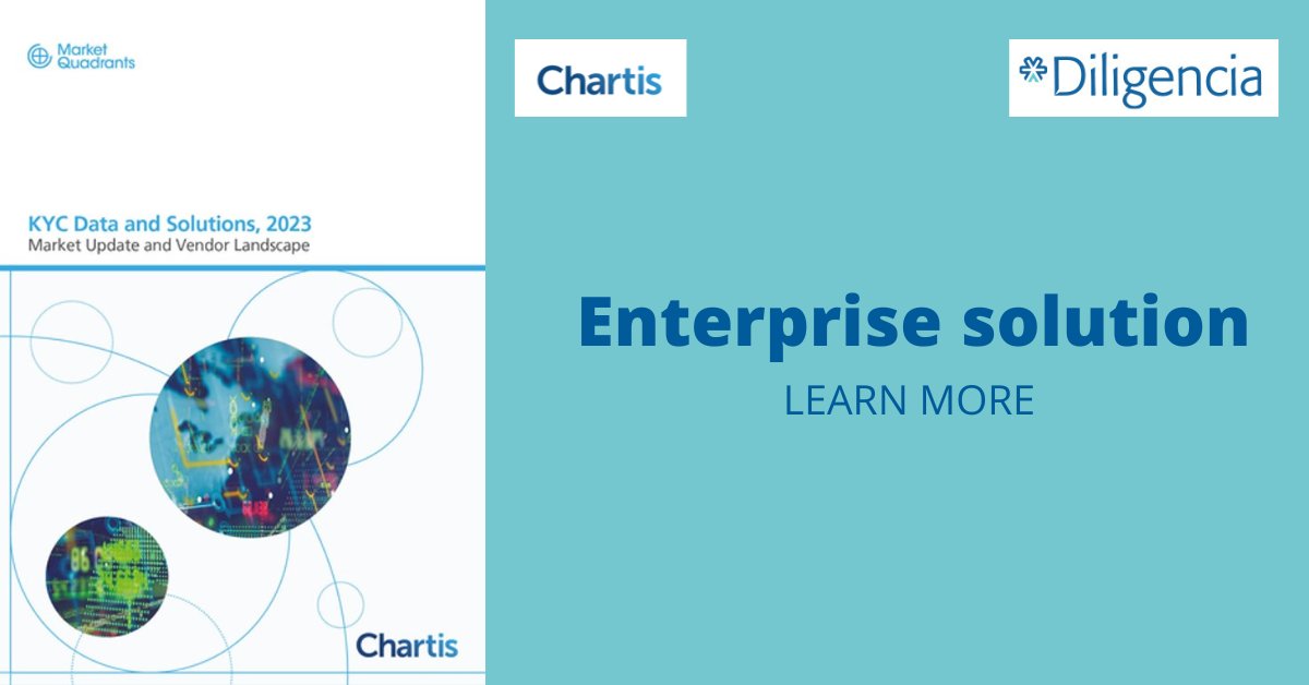 We have been recognised as an ‘Enterprise solution’ on the Chartis #RiskTech Quadrant for #KYC Data Solutions 2023 and are delighted to have been selected for our best-in-class capabilities in providing verified #legalentity data for the #MEA region. 
hubs.ly/Q024rryx0