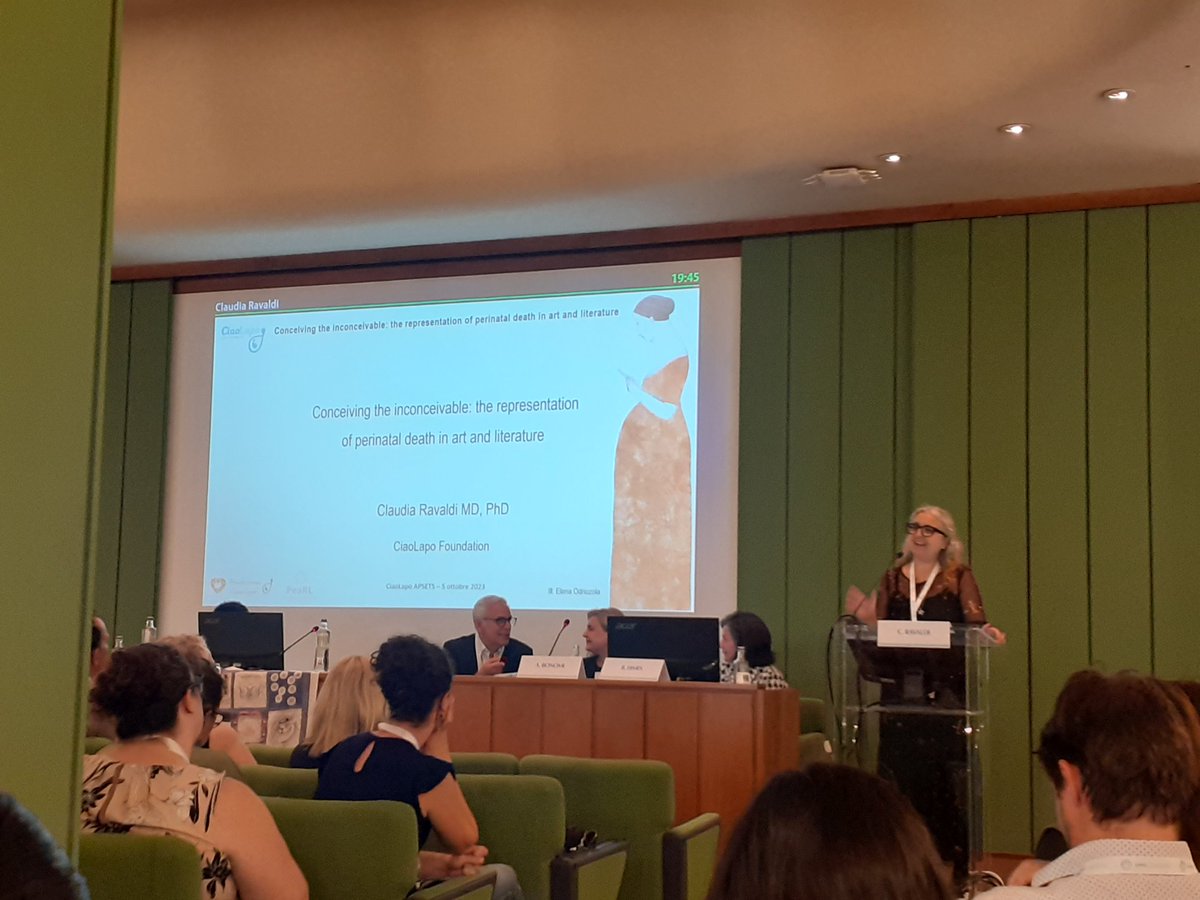The wonderful <a href="/ClaudiaRavaldi/">Claudia*</a> <a href="/CiaoLapo/">CiaoLapo</a> on the representation of #PerinatalDeath in art &amp; literature

Highlighting care around death &amp; grieving process as part of the Art of Medicine 

<a href="/ISPIDConference/">ISPID International Conference</a> #ISPID2023
