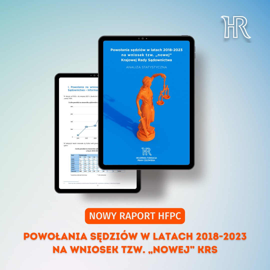 „Nowa” KRS: krajobraz po reformie – najnowszy raport HFPC już dostępny! Ma on w przyszłości pomóc wypracować rozwiązania dot. wadliwych powołań sędziowskich przez „nową” KRS/ bit.ly/45djxBG
