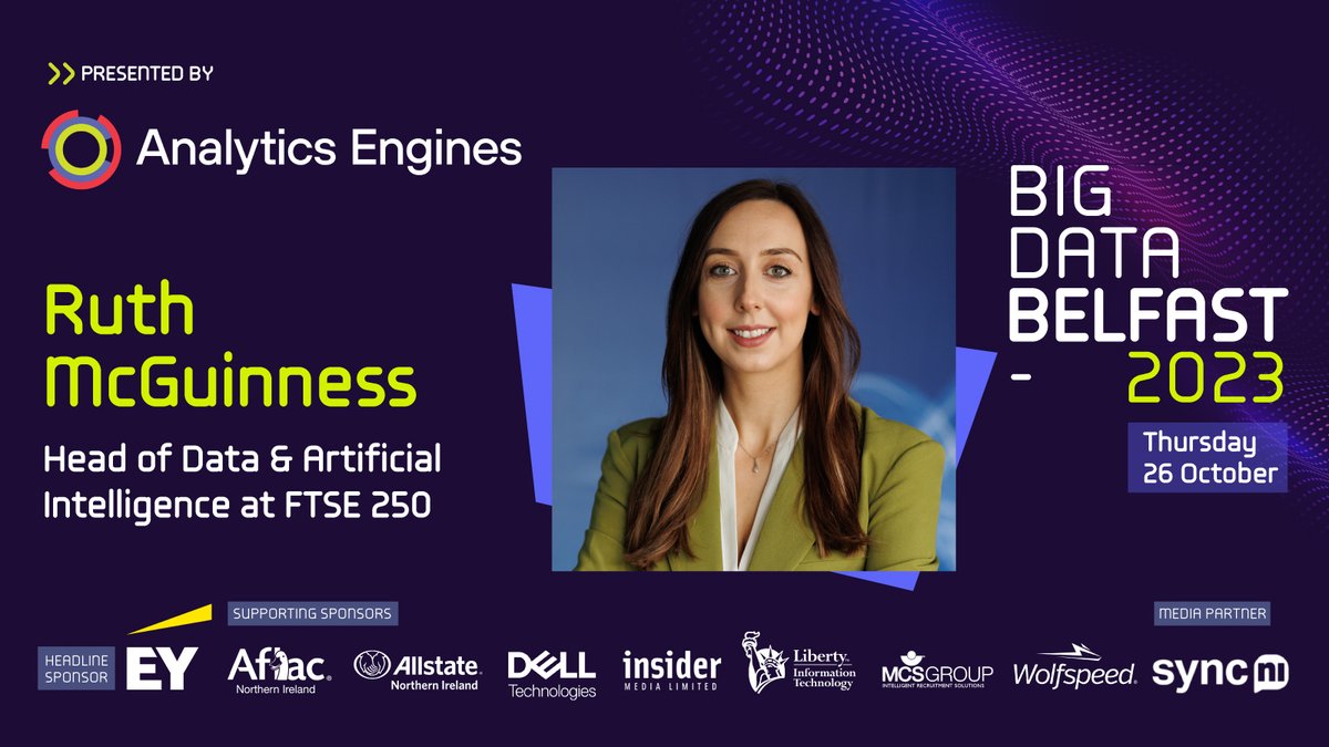 bigdatabelfast's tweet photo. 📢 📢 📢 📢
We welcome Ruth McGuiness, Head of Data & AI at FTSE 250 Company, @KainosSoftware
Ruth will be part of a panel called 'Leading Women in Data & Tech' and will be joined by other leading females in the tech industry.
Tickets ⬇️
https://t.co/Wpr9J95LPp
#BDB23 https://t.co/OshcsaFKGJ