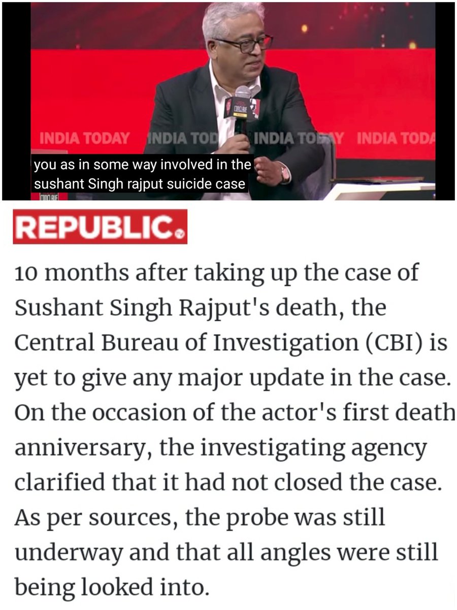 superb_sushant's tweet photo. Are u The Head of CBI...??
CBI Is Also Investigating Murder Angle ...Mr Rajdeep....Nd CBI Didn't Rule out Murder Angle
Patrakarita Ki Nak Kata Dii Aapne
@sardesairajdeep
#paidinterview
Wikipedia Change Of SSRInfo https://t.co/2RaYk8VdbK