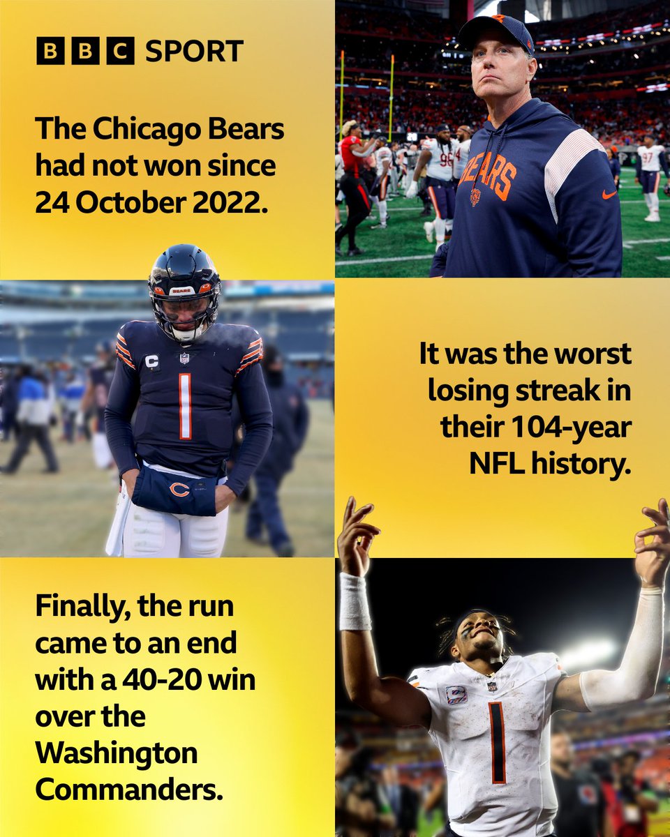 That winning feeling is back for the Chicago Bears! 🏈

#BBCNFL