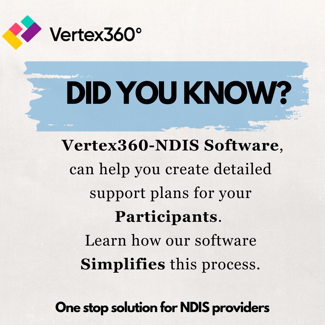 Streamline support planning for NDIS participants and focus on their unique needs by implying Vertex 360 Software Solutions/NDIS software in your organisation. 🤝 #NDIS #SupportSolutions
.
.
.
.
#NDIS #SupportSolutions #NDISproviders #registeredproviders #australia