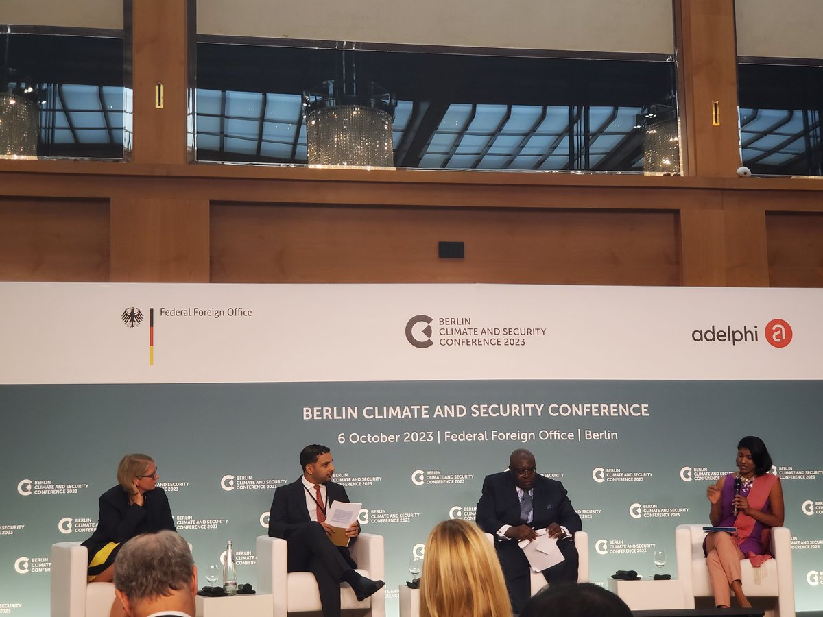 #BCSC2023 opening panel w/ @amolosango, @VAEAMBDE, @wegelein & @JanVivekananda tackling the hard questions of #ClimateSecurity - the inequalities disabling adequate responses to the climate crisis & how to bridge the gap between necessities & accessibility of climate funding