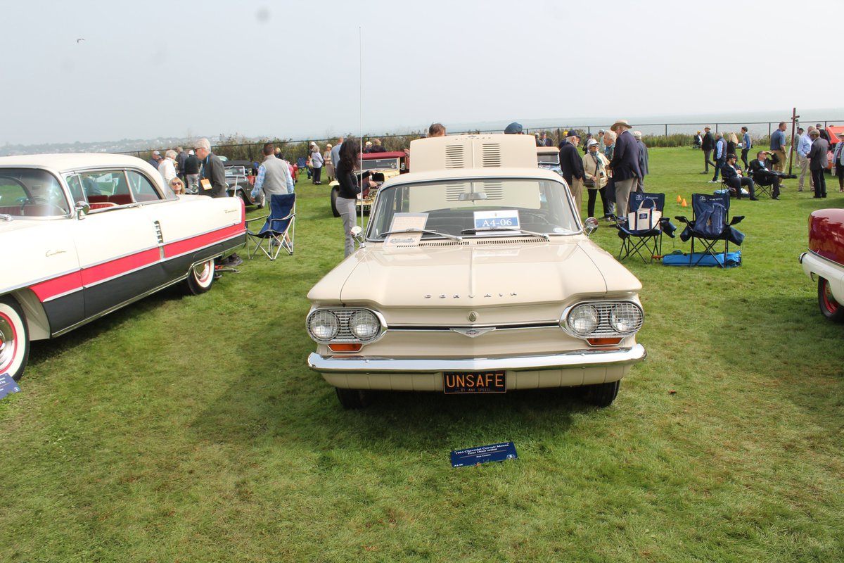 OctaneJames's tweet photo. My favourite plate at Audrain Concours was on Ken Cesaro's 1964 Chevy Corvair Monza four-door saloon, sorry I mean "sedan".

#unsafeatanyspeed #chevrolet #corvair #nader #rearenginedv6goodness #audrain #newport #rhodeisland #classiccarsintheusa https://t.co/d9JaP8PdII