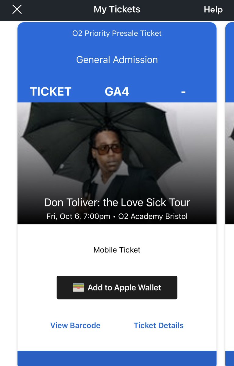 2x Tickets for tonight. £30 each. Can speak on IG too!