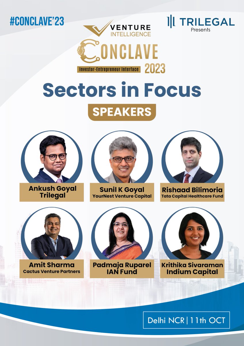 Listen to the top brains discuss on Sectors in Focus: The Road Ahead at the Venture Intelligence PE-VC Conclave 23 at Delhi-NCR on October 11.

For participation call 9884936665 / 9176000521 or email apex@ventureintelligence.com