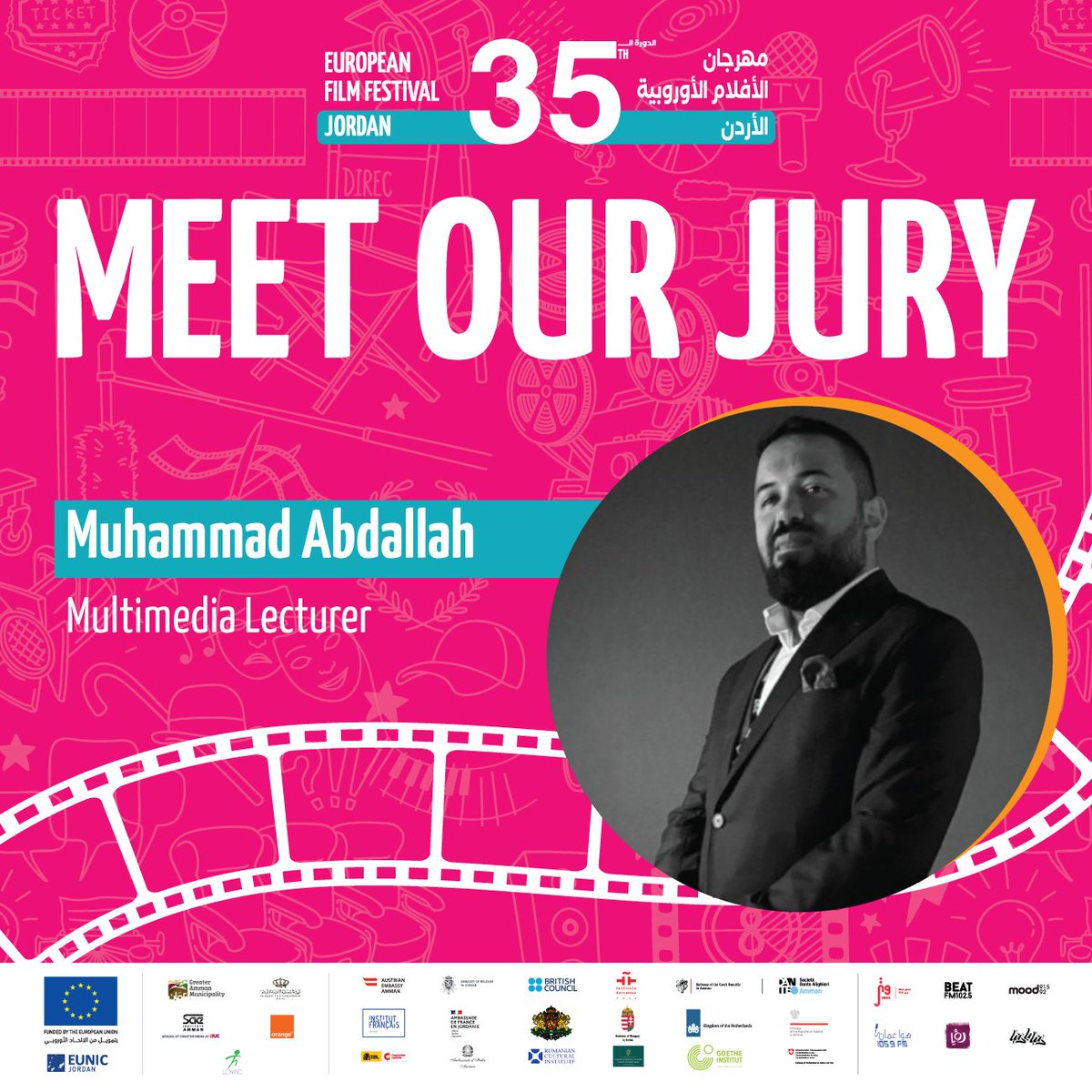EUFilmfestJO's tweet photo. تعرفوا على لجنة تحكيم مسابقة أفلام الموبايل!

ستختار اللجنة ثلاثة فائزين بمسابقة أفلام الموبايل، وستُعرض أفلامهم خلال حفل ختام الدورة الخامسة والثلاثين لمهرجان الأفلام الأوروبية يوم الجمعة 13 تشرين الأول.

للمزيد من المعلومات، زوروا الرابط  https://t.co/CtV3gazlrE https://t.co/qSaVN63gR8