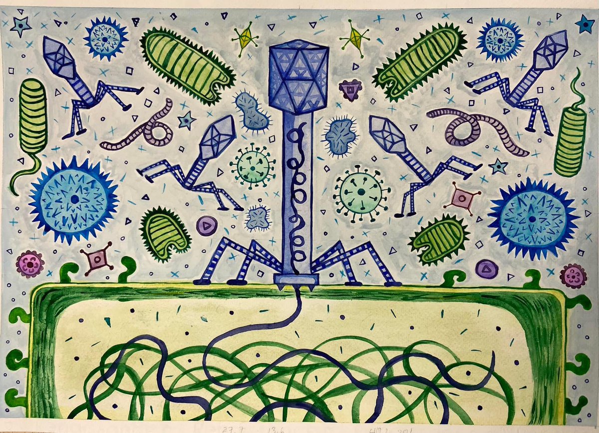 Libearal_aqu's tweet image. Last week I learned about balance and harmony. I’m really enjoy with my artwork.😭💕✌️
#DesignPrinciple #Balance #Harmony #Virus #Bacteria #Bacteriophage #SciArt #DoodleArt