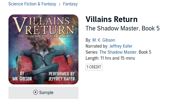 VILLAINS RETURN, Shadow Master Book 5 is NOW AVAILABLE on #audible!! Get the newest #villainous #SFF #actioncomedy on #audiobooks!!

LINK--> audible.com/pd/B0CKJ49JFZ