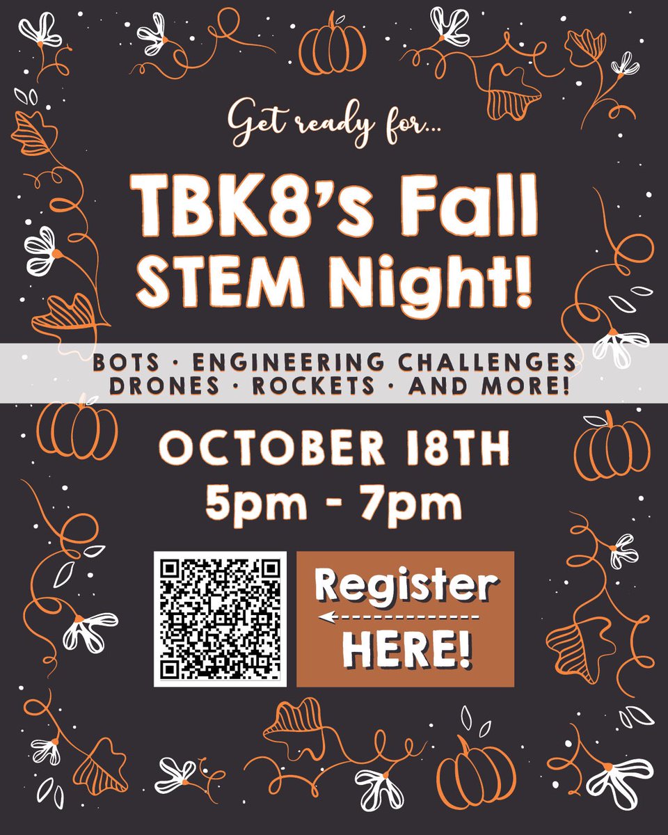 Turner Bartels K8 STEM (@tbk8stem) on Twitter photo We can’t wait to see all of our families for STEM Night!!! TBK8 STEM is back and better than ever! Use the QR Code to pre-register! 🤓 <a href="/HCPS_STEM/">@HCPS_STEM</a> <a href="/HCPSElemScience/">HCPSElemScience</a> <a href="/TurnerBartelsK8/">Turner/Bartels K8</a> We can’t wait to see all of our families for STEM Night!!! TBK8 STEM is back and better than ever! Use the QR Code to pre-register! 🤓 <a href="/HCPS_STEM/">@HCPS_STEM</a> <a href="/HCPSElemScience/">HCPSElemScience</a> <a href="/TurnerBartelsK8/">Turner/Bartels K8</a>