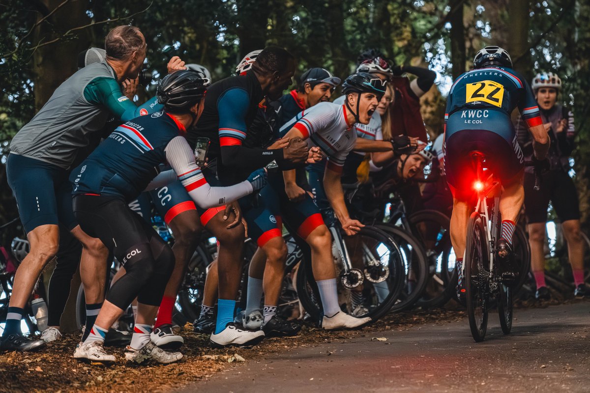 kingstonwheeler's tweet photo. We love this shot by @ld_86 from Leith Hill. It perfectly encapsulates Cowbell Corner and the spirit of support you find in your local cycling club 💙 https://t.co/1jVRhFUjUF
