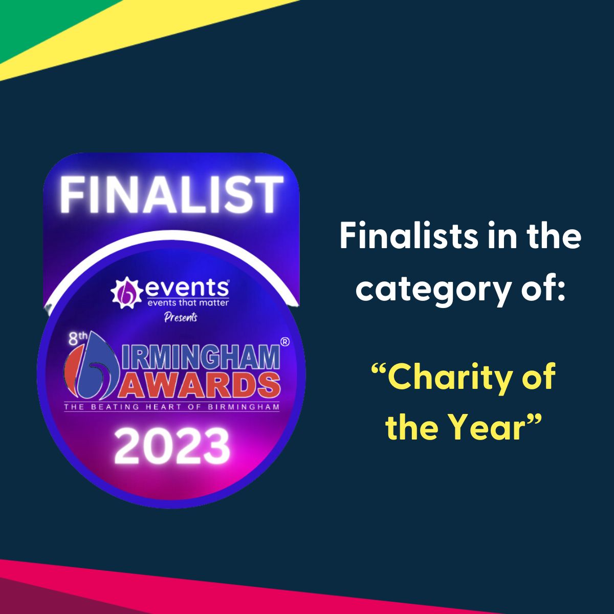 envisionUK's tweet photo. Exciting news! We are delighted to announce that we are finalists in the category of "Charity of the Year" at the @BirminghamAward! 🎉

If you would like to support us, you can vote at this link: https://t.co/YWrVdWJdID

#BrumAwards23 #BrumRising https://t.co/pNFs7kbUQY