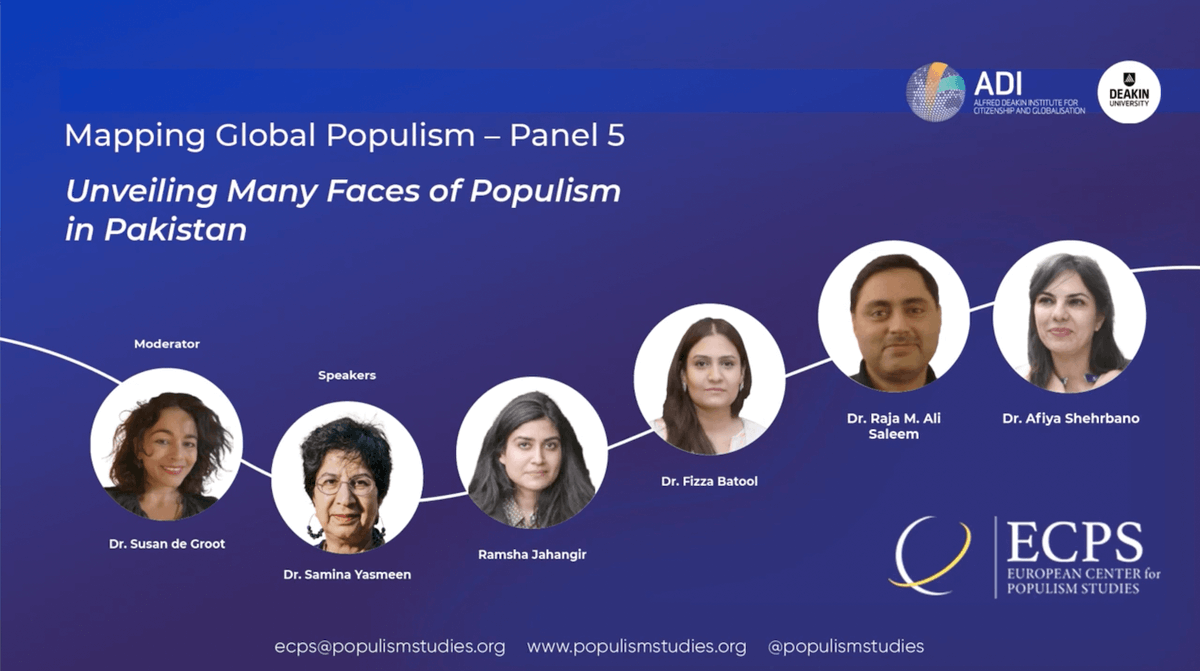 populismstudies's tweet photo. Mapping Global Populism - VIDEO

Panel 5: Unveiling Many Faces of Populism in Pakistan

Moderator: @sdegrootheupner 

Panelists: @syasmeen1, @ramshajahangir, @Fiza555, @RajaSaleem14, @afiyaszia
(@Deakin_ADI) 

Video: https://t.co/STYiTbEPFR https://t.co/ZKQgYxrLa7