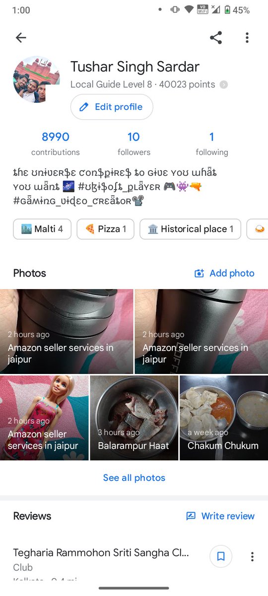 SardarTushar's tweet image. #Google ❤️
#Local_guide 🏃
🥰🥰🥰🥰🥰🥰