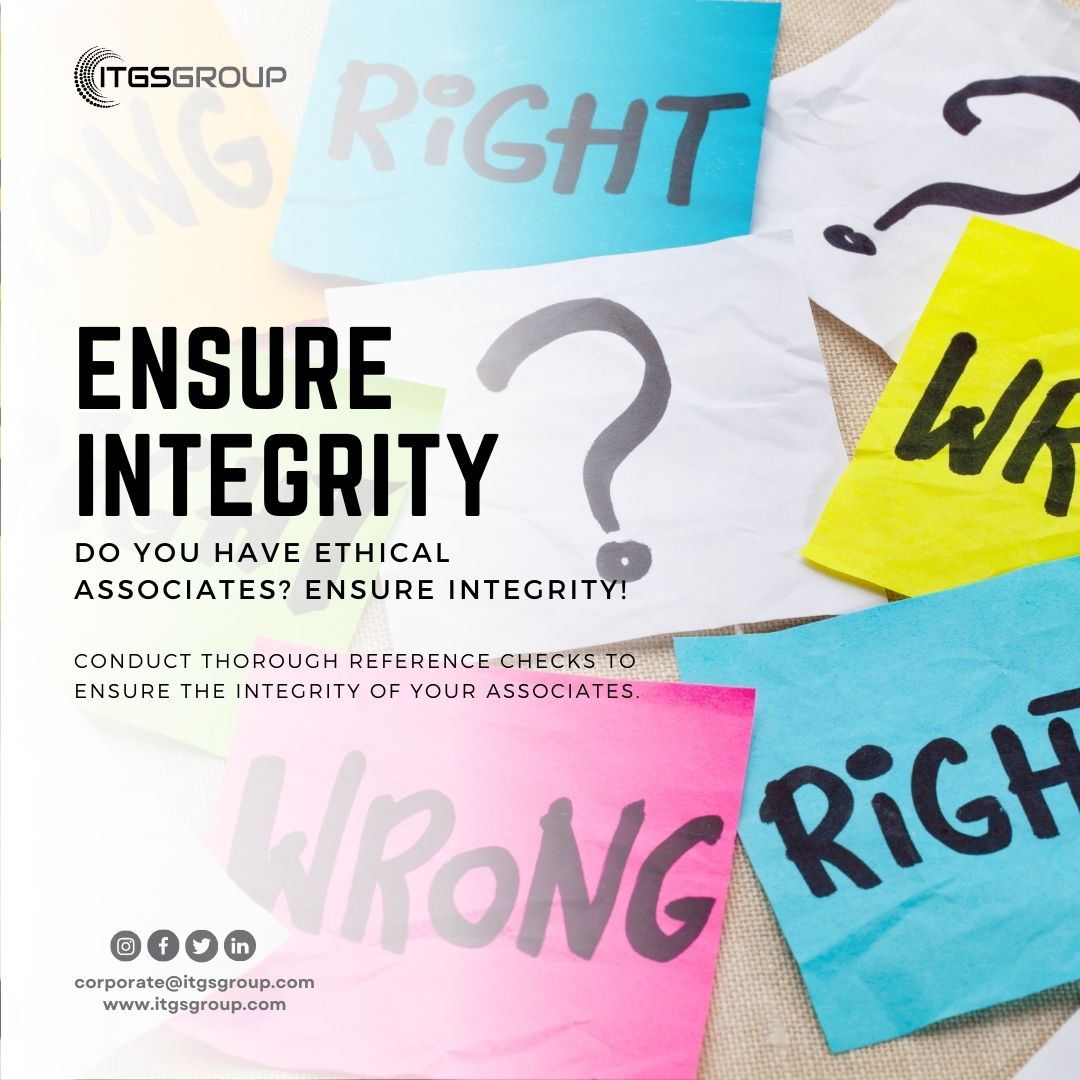 ITGSGROUP's tweet image. Ethical Associates Are Key! ITGS Group's Thorough Reference Checks Ensure the Integrity of Your Team. Trust Our Expertise. Learn More at itgsgroup.com. #EthicalAssociates #IntegrityMatters #TrustInUs