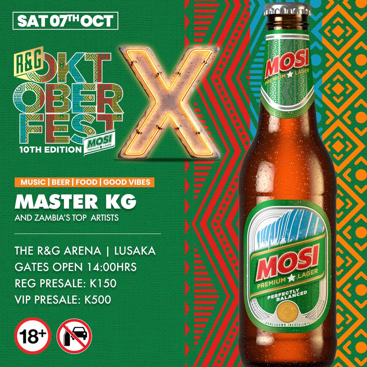 iamroydah's tweet photo. Bama Good vibes where are you at? Are you all ready for this #MosiPremiumLager experience for the 10th time? #RGOktfestX will be clocking 10 years of giving vibes back to back with the ONLY #PerfectlyBalancedRefreshment ..let's meet tomorrow and create memories π€πΎπ€πΎ https://t.co/XUumgAxUHx