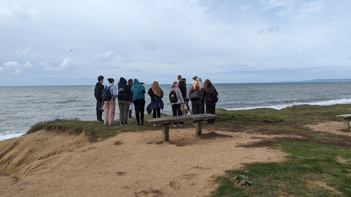 GeogKd's tweet photo. Day 1 of the Y12 trip, drifting along the Jurassic Coast looking at the role of transportation on the formation of chesil beach. @acornedtrust @kingdownschool @brenscombe #jurassiccoaat #chesilbeach #fieldwork #nofishing https://t.co/Lr9Gw6HKPy