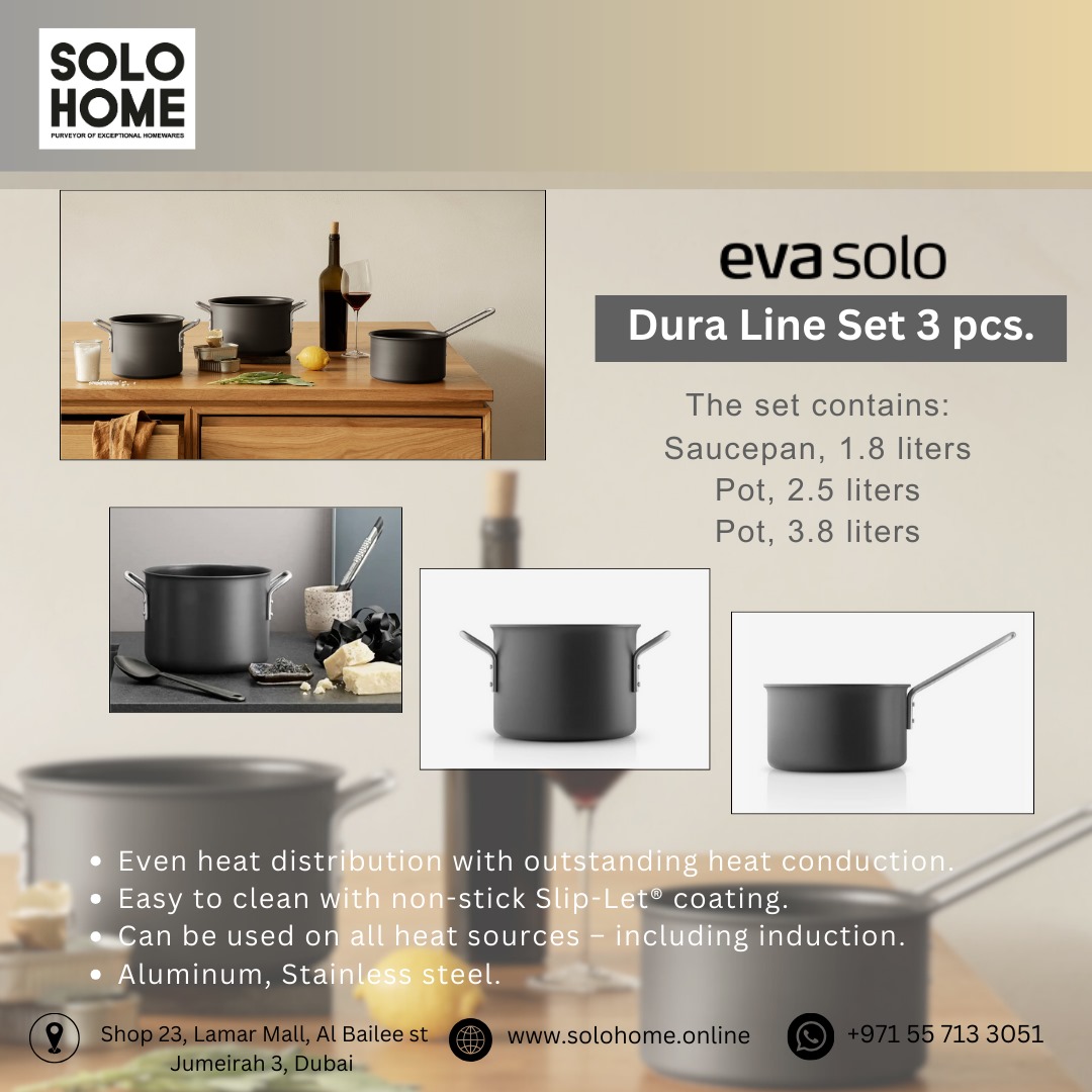 SoloHomeOnline's tweet image. Dura line set look fantastic, but it's also incredibly versatile! 🙌🏻🔥 Whether you're using a gas, electric, or even induction stove, this cookware will work like a charm on ALL heat sources! 🌡
🔍 Check out solohome.online
#DulineLine #EvaSoloKitchen #CookwareEssentials