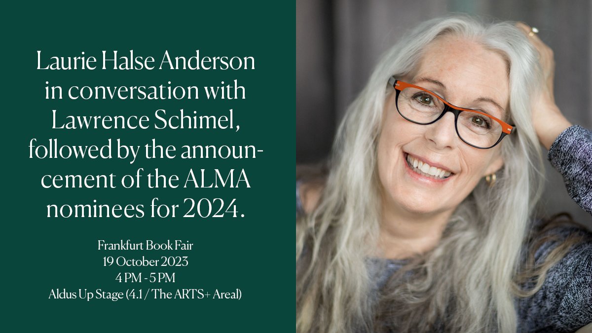 Don't miss if you're at Frankfurt Book Fair: Laurie Halse Anderson in conversation with Lawrence Schimel, followed by the announcement of the ALMA nominees for 2024. <a href="/halseanderson/">Laurie Halse Anderson</a> @lawrenceschimel <a href="/Book_Fair/">FrankfurterBuchmesse</a> #fbm23 buchmesse.de/en/event/banne…