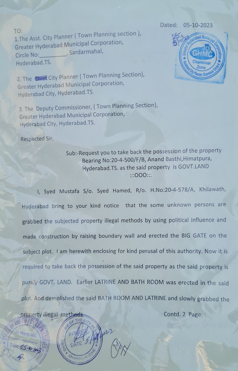 SyedMus48238261's tweet photo. @GHMCOnline Request to take action possession of the property this land property purely GOVT bathroms lands property grab the illegal methods https://t.co/jfRosuYwXn 20-4-500/F/B anand basti himmatpura hyd.@DC_Charminar @AssistantCircle https://t.co/xmQeaeDRV5