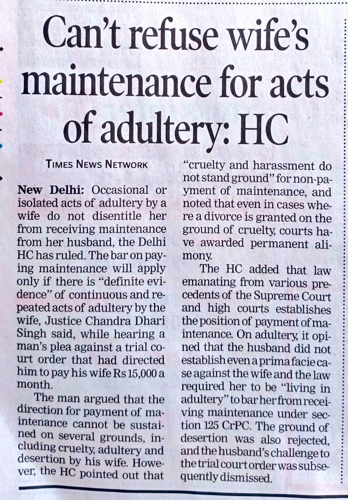 Doesn't matter if she is cruel
Doesn't matter if she tortures
Doesn't matter if she harrasses
Doesn't matter if she is Adulterous

HUSBAND GOTTA PAY MAINTENANCE!

EQUALITY 😀