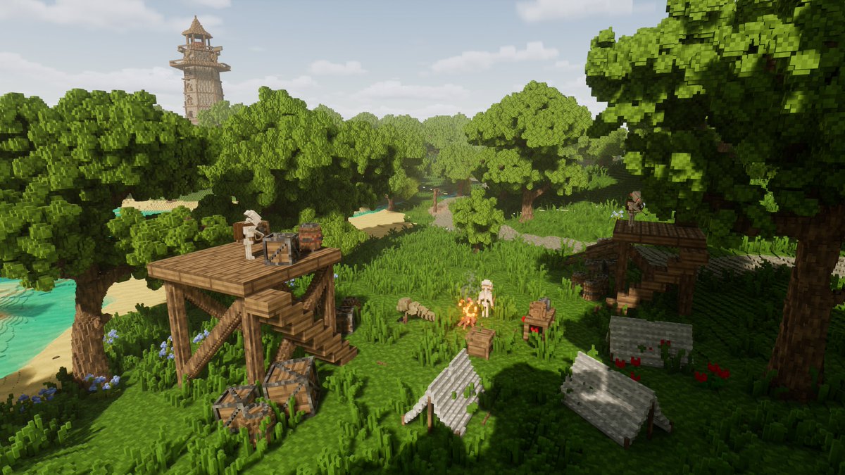 Tooley1998's tweet image. You can now find enemy camps/outposts along roads. I wonder what they are cooking up in that campfire🤔🔥🍗#gamedev #indiedev #voxelgame #voxelart #voxel #procedural #UnrealEngine