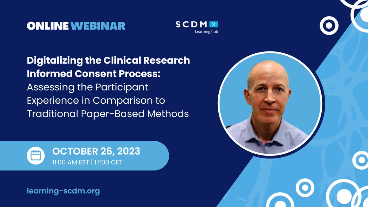 SCDM_DataDriven's tweet photo. We've been hearing a lot about the use of #telemedicine (TM) in the United States, especially in light of the disparities it revealed during the pandemic. However, have you ever considered its role in the process of obtaining informed consent? 🤔

In an upcoming #SCDM webinar hosted by Michael Buckley from the Memorial Sloan Kettering Cancer Center, we will delve into fresh data findings that highlight how electronic consent via telemedicine is proving effective from both the patient and oncologist perspectives.

Are you curious to explore this further? Regardless of where you are in your clinical data management (CDM) journey, this webinar is designed to be accessible to all levels of expertise!

🗓️Join us on October 26: https://t.co/bxTQVw8ogG

#SCDMLearning