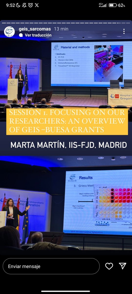 Marta Martín-Ruiz (@martamartin_r) on Twitter photo <a href="/GrupoGeis/">GEIS</a> Thank you for giving me the space to talk about research in sarcoma!
Working in progress for the future experiments in LMS and immunotherapy #oncology #research #science #sarcoma #preclinical <a href="/Hospital_FJD/">Fundación Jiménez Díaz</a> <a href="/SarcomasHGUGM/">Sarcomas Hospital Gregorio Marañón</a> <a href="/GrupoGeis/">GEIS</a> Thank you for giving me the space to talk about research in sarcoma!
Working in progress for the future experiments in LMS and immunotherapy #oncology #research #science #sarcoma #preclinical <a href="/Hospital_FJD/">Fundación Jiménez Díaz</a> <a href="/SarcomasHGUGM/">Sarcomas Hospital Gregorio Marañón</a>