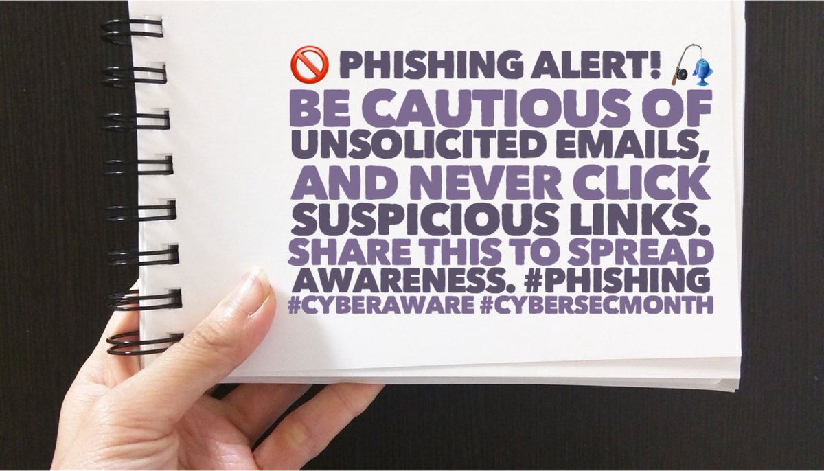 🚫 Phishing Alert! 🎣 Be cautious of unsolicited emails, and never click suspicious links. Share this to spread awareness. #Phishing #CyberAware #CyberSecMonth