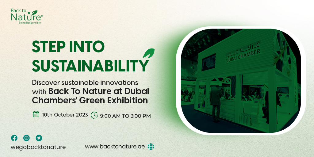 WeGoBack2Nature's tweet image. 🌍 Calling all eco-conscious enthusiasts! Mark your calendar for October 10th and come experience the future of sustainability at Dubai Chambers' Green Exhibition with Back to Nature !!

#sustainable #sustainability #compostable #btn #backtonature #noplasitc #ecofriendycups