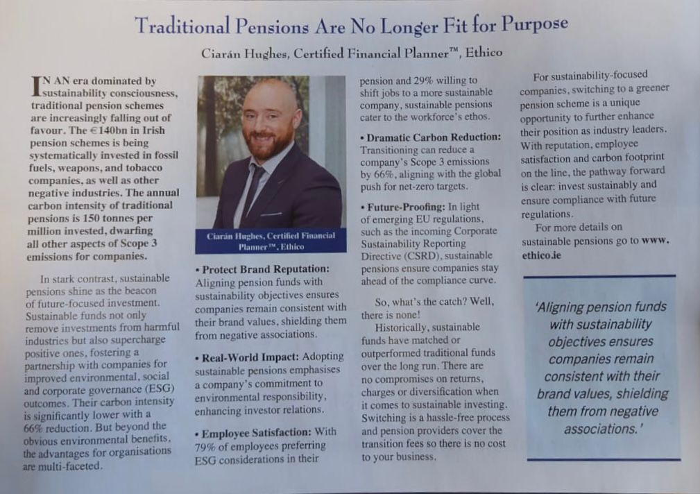 Ethico5's tweet photo. Traditional pensions are no longer fit for purpose. 

Our article in today's Phoenix magazine. https://t.co/NYEvSlQWeO